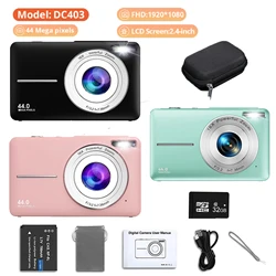 Cámara digital HD 1080P para niños y niñas, videocámara recargable de 2,4 pulgadas con Zoom 16x, compacta de 44MP, digital