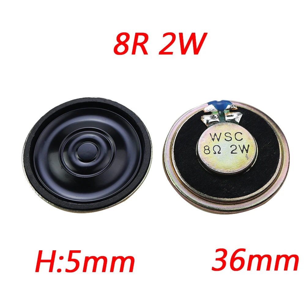 2 uds Mini altavoz fino 8 Ohm 2 vatios 2W 8R diámetro del altavoz 20MM 23MM 28MM 36MM 40MM 2CM 2,3CM 2,8CM 3,6CM espesor 5MM 4,5MM - imagen 5