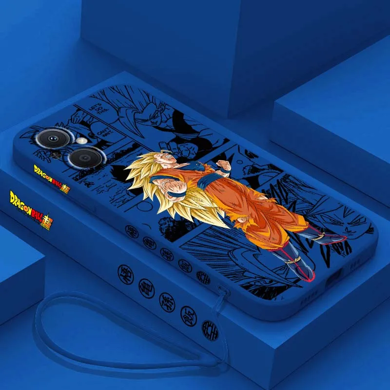 D-Dragon Ball Goku Anime para OPPO Reno 8 7 A96 A78 A74 A72 A58 A53 A40 Lite 5G cubierta de la caja del teléfono de cuerda izquierda líquida - imagen 5