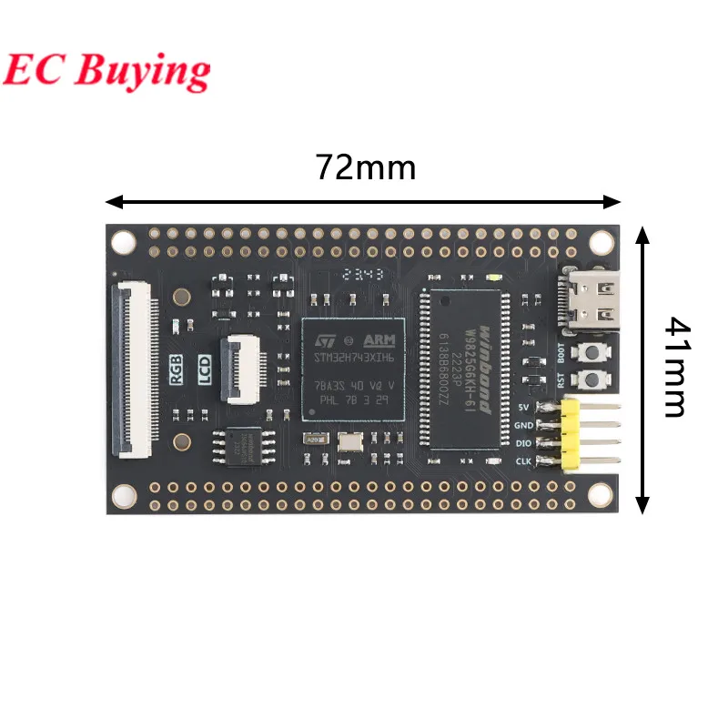STM32H743XIH6 STM32H743 FK743M4 FK743M5-XIH6 Sistema central de aprendizaje STM32 Módulo de placa de desarrollo Compatible con SDRAM de 16 bits OpenMV - imagen 3