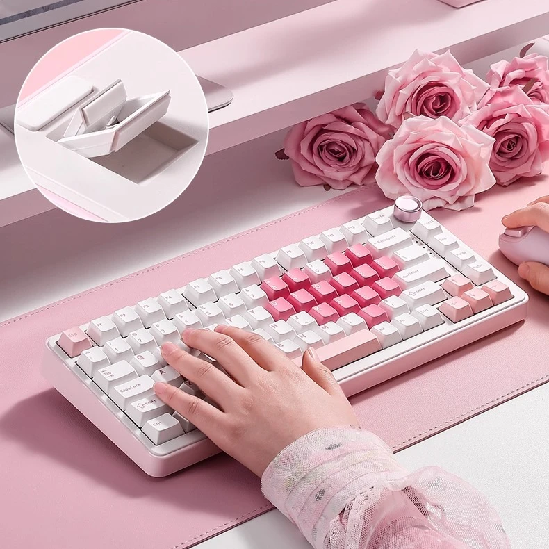 Teclado inalámbrico B75Pro, diseño 75%, personalizado, triodo, Bluetooth, intercambio en caliente, teclado con junta RGB, teclados mecánicos para juegos y oficina - imagen 2