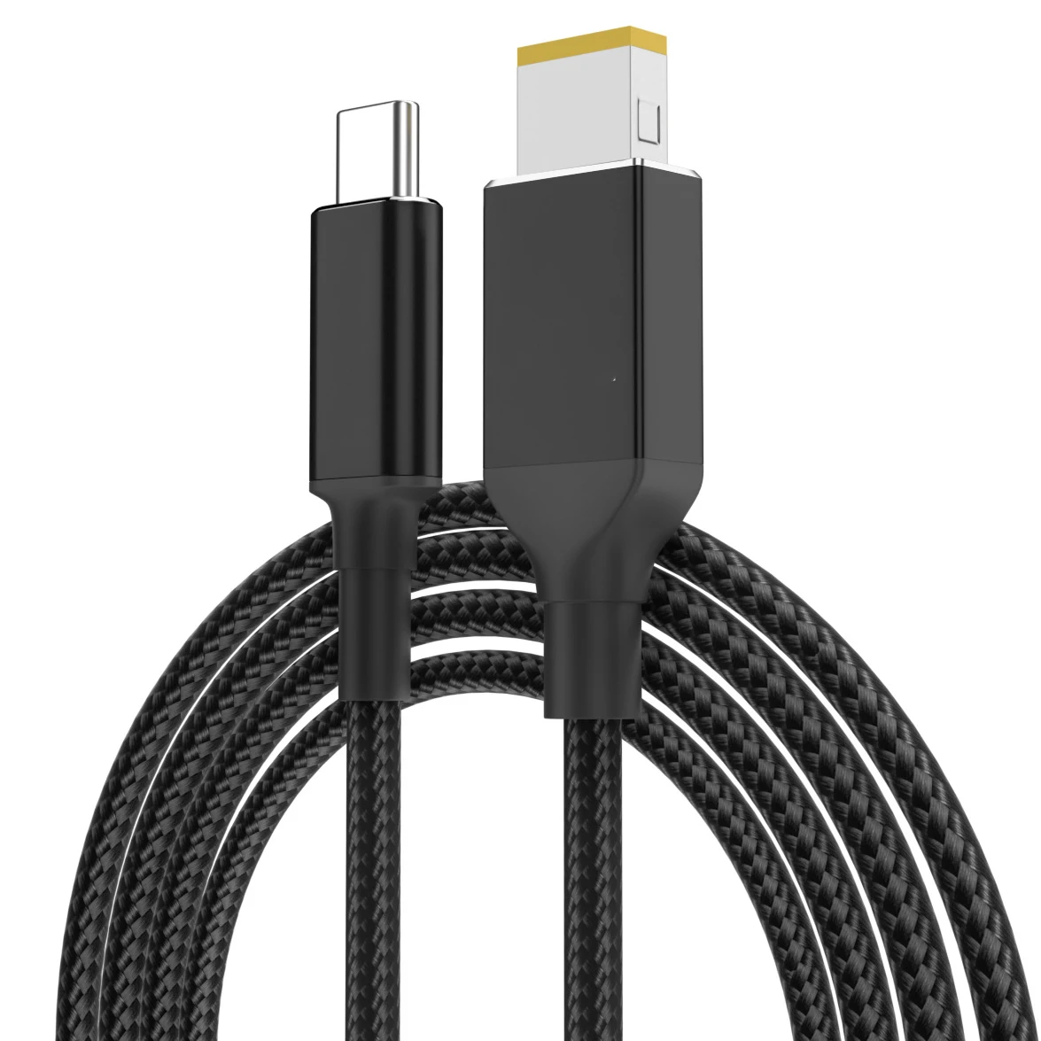Cargador USB C GaN PD 65W 100W Cable de alimentación tipo C a punta delgada Cable convertidor de puerto cuadrado Compatible con Lenovo ThinkPad Laptop - imagen 3