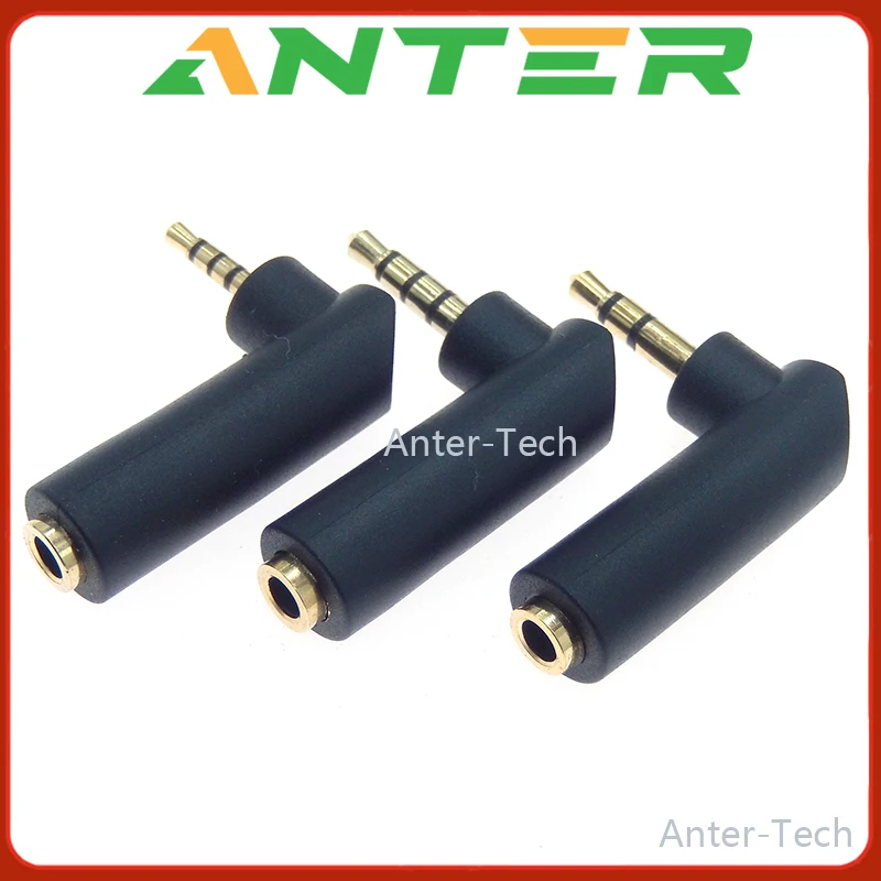 Conector chapado en oro, conector hembra de ángulo recto de 2,5/3,5 a 3,5mm, 2/3 polos macho, conector adaptador de Audio estéreo en forma de L, 1 ud. - imagen 2