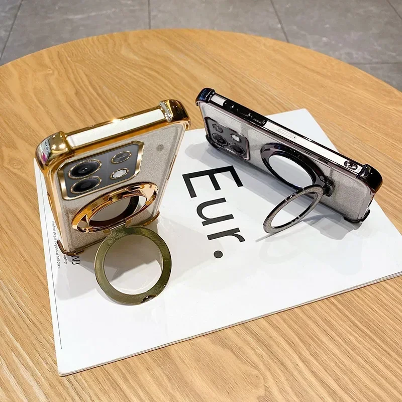 Funda con soporte magnético para teléfono Samsung Galaxy A56 A16 A26 A36 A06 A15 A25 A35 A55 A05 con pulsera brillante a prueba de golpes - imagen 5