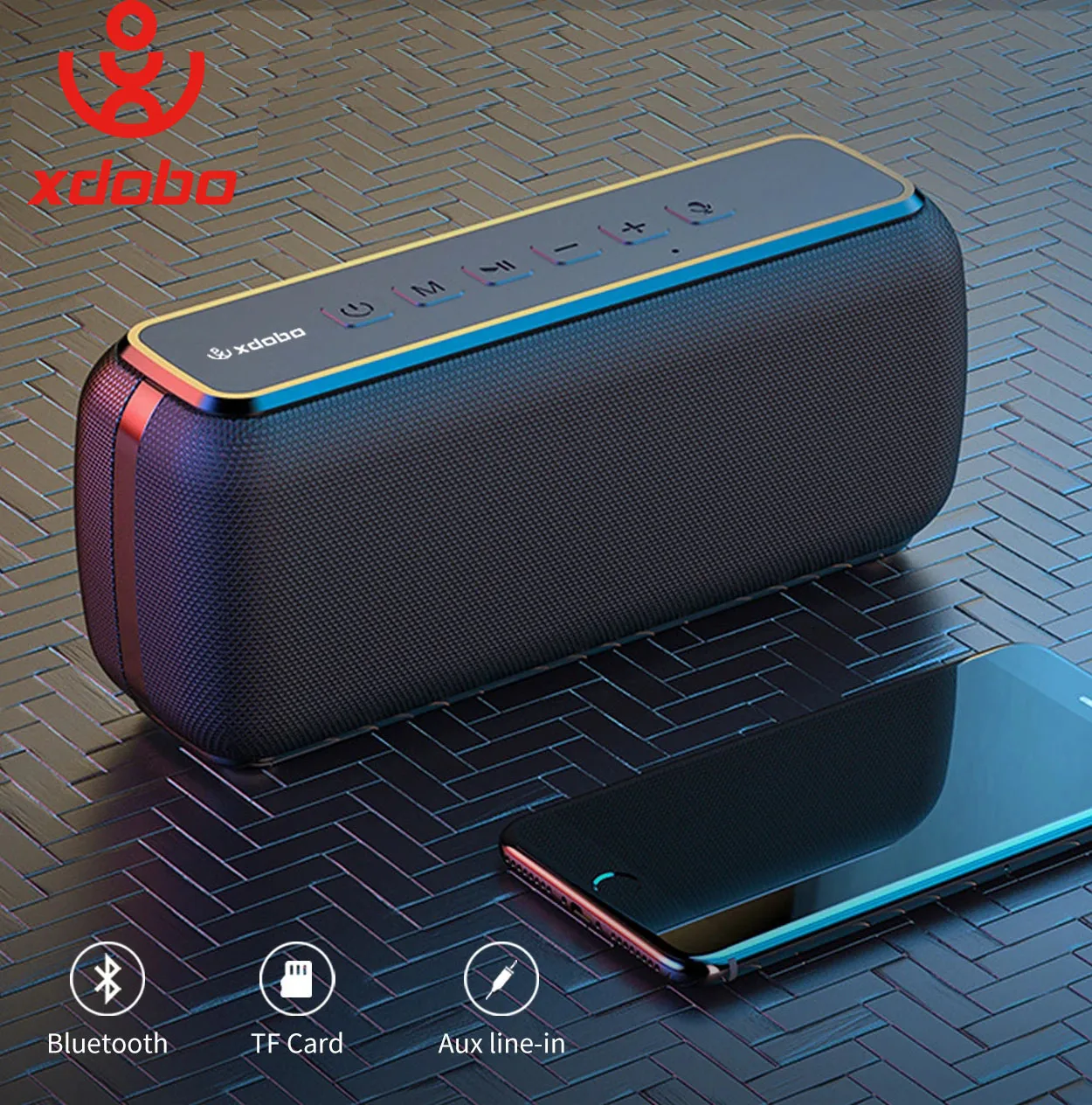 XDOBO gran oferta X8 60W altavoces portátiles para exteriores Bluetooth Subwoofer de graves inalámbrico impermeable 6600mAh función TWS soporte TF/AUX