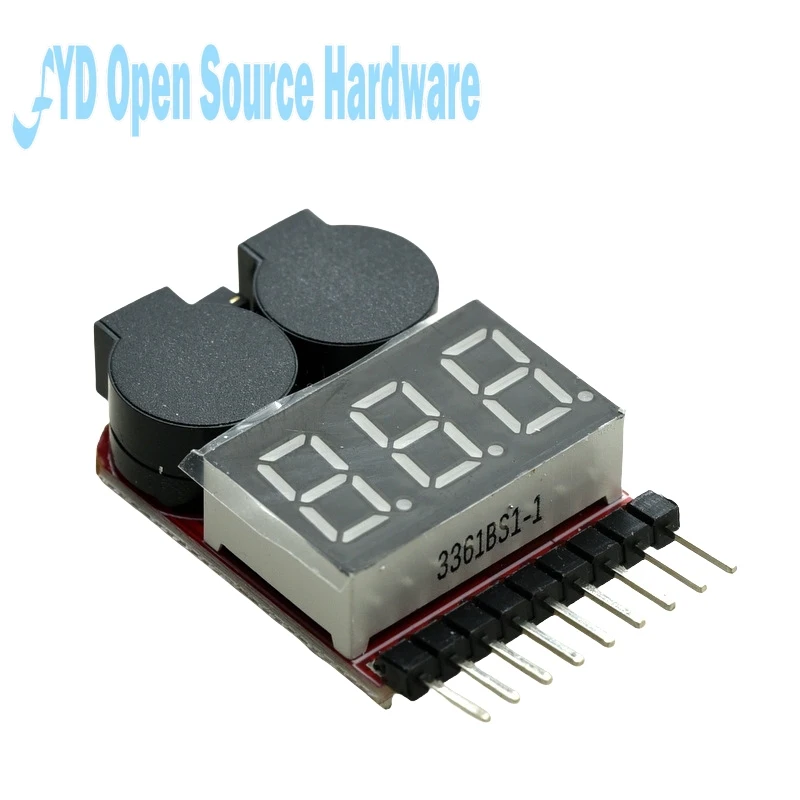 1-10 Uds. Comprobador y alarma de voltaje LiPo 1-8S: pantalla Digital de doble función con zumbador para Dron RC, UAV, paquete de batería 18650 - imagen 4