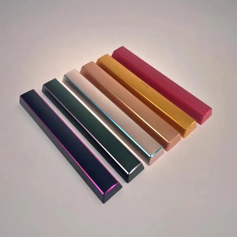 Teclas de barra espaciadora de Metal resaltan la tapa de teclado de aluminio CNC personalizada transparente 6.25U para teclado mecánico interruptor MX