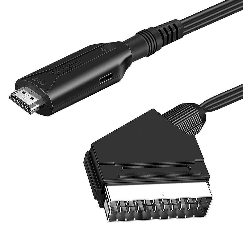 Cable convertidor de SCART a HDMI, adaptador convertidor de Audio y vídeo, soporte de salida HDMI, interruptor 720P/1080P para HDTV DVD - imagen 2