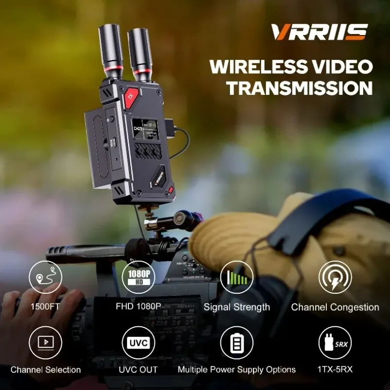 Kit extensor inalámbrico Compatible con HDMI, transmisor y receptor de vídeo para cámaras de juegos en el hogar, compatible con baterías de la serie NP-F - imagen 3