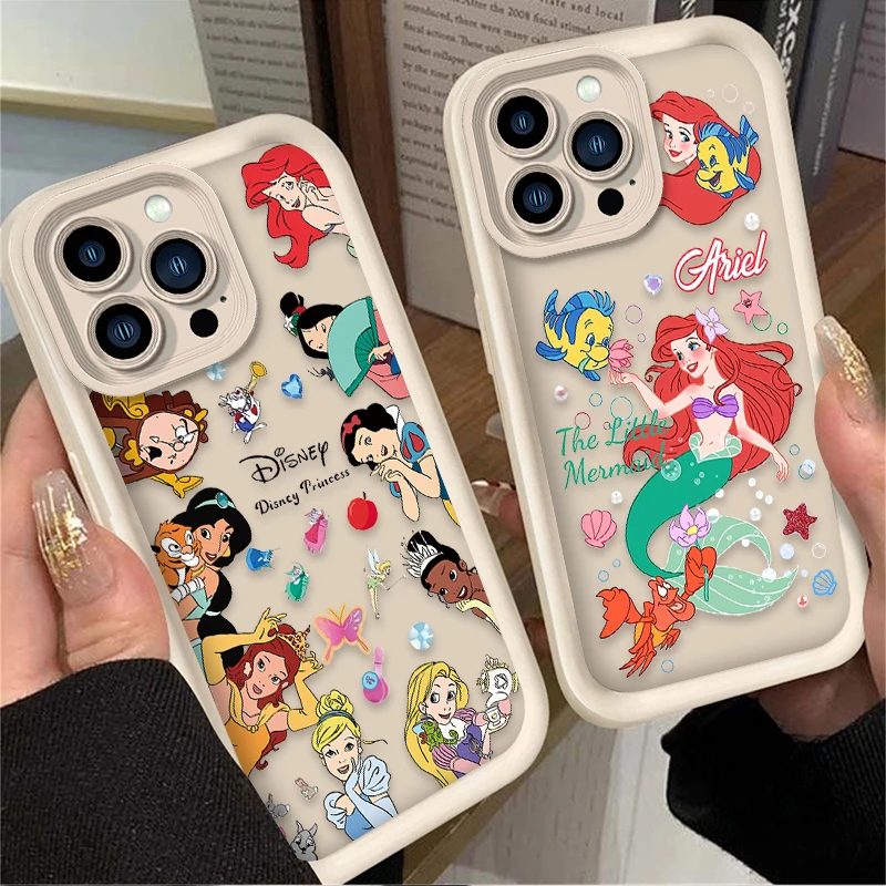 Funda de princesa de Disney para iPhone 16 15 14 13 12 11 Pro Max X XS X S Max XR SE 2020 7 8 Plus iphone16 funda trasera de silicona suave - imagen 2