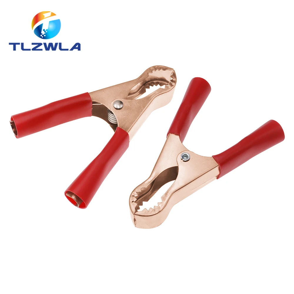 2 uds 50A rojo + negro 80mm cocodrilo coche caravana Van batería prueba Clips de plomo mejor promoción pinzas de cocodrilo - imagen 4