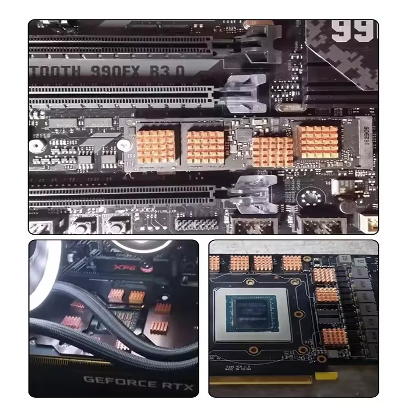 3 unids/set disipador de calor de cobre y Metal radiador de almohadilla de refrigeración pasiva de alta calidad - imagen 5