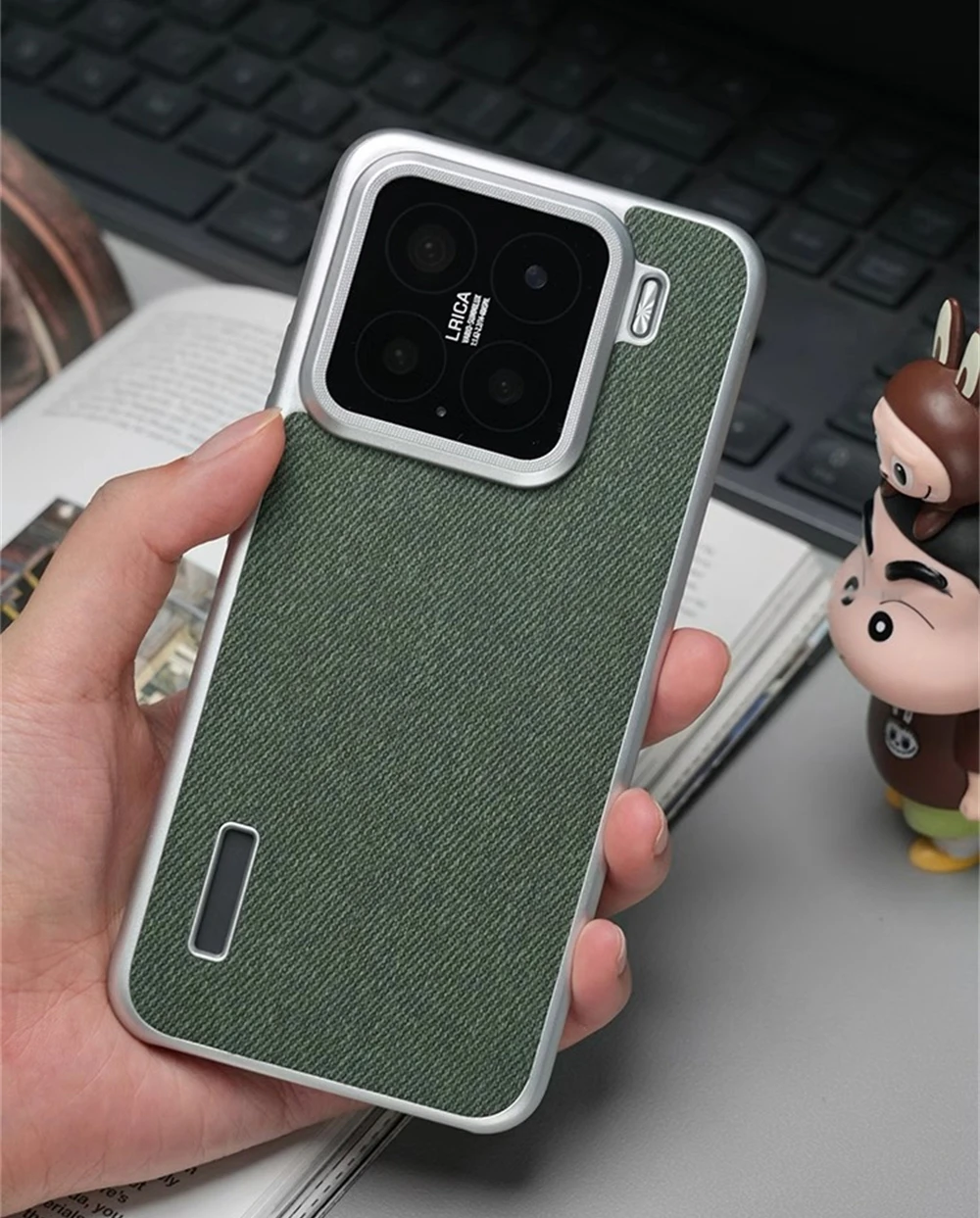 Funda rígida de PC mate de tela de lona ultrafina para Xiaomi Mi 15 Pro Mi 14, cubierta de teléfono hueca con logotipo de carga inalámbrica Ultra magnética - imagen 5