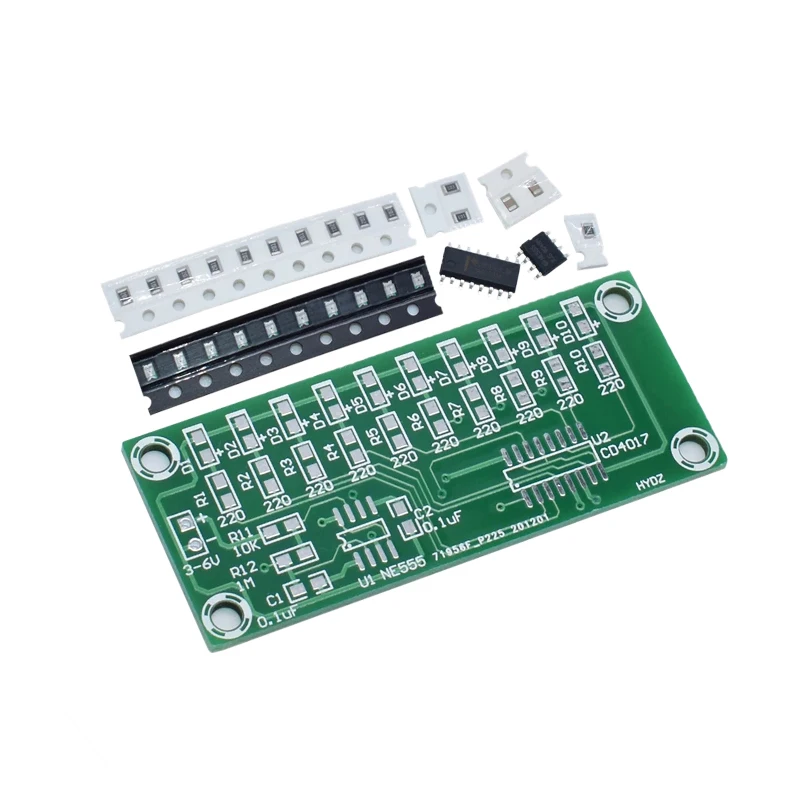 Kit electrónico inteligente SMD entrenamiento de soldadura NE555 + CD4017 luz flujo de agua módulo LED Kit DIY aprender principios electrónicos - imagen 4