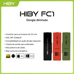 HiBy FC1 tipo C USB DAC auriculares AMP decodificador de Audio HiFi Dongle salida de 3,5mm PCM384kHz/32bit CS46L41 para Android iOS Win10 Mac