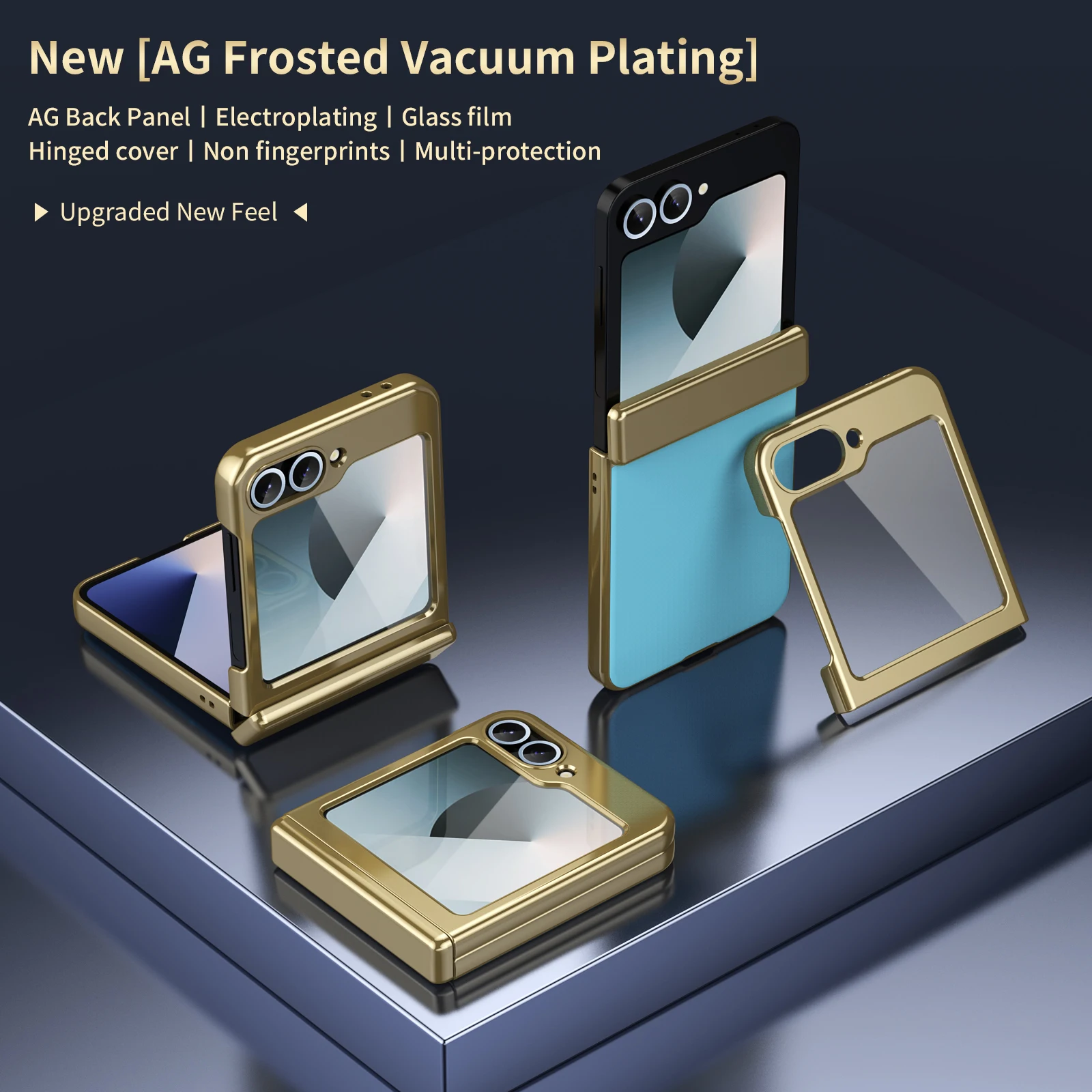 Funda de teléfono a prueba de golpes con bisagra chapada de lujo para Samsung Galaxy Z Flip 6 5 4 3 cubierta protectora de cristal de pantalla todo incluido esmerilado - imagen 3