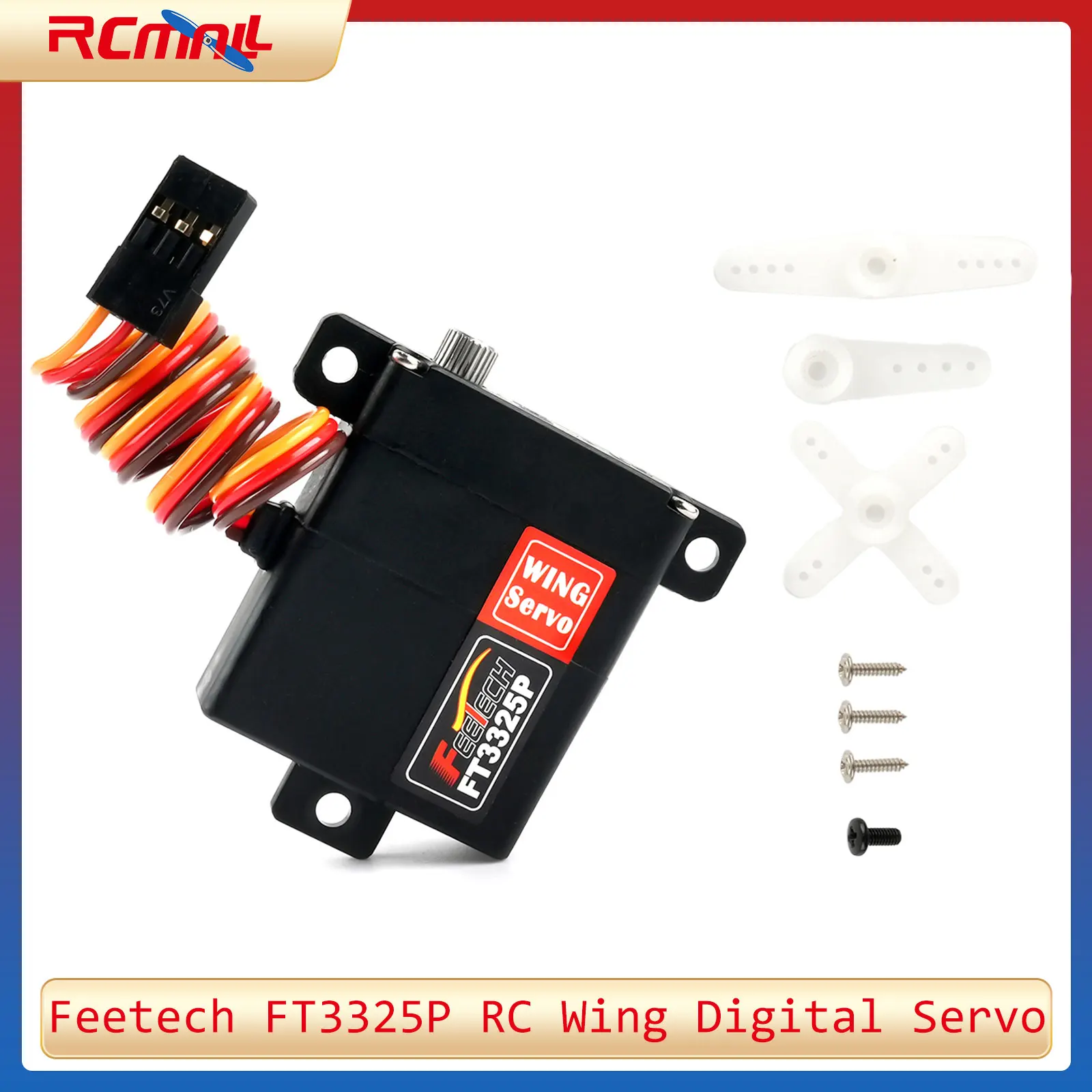Feetech FT3325P RC Wing Servo Digital de alta velocidad 6kg.cm 0,1s con caja de cambios de Metal cuerpo fino para modelo de Robot Drone RC de ala fija