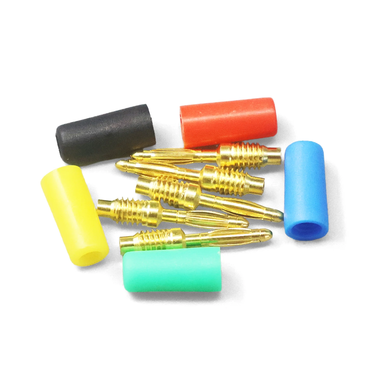 5 uds cobre puro chapado en oro 2MM pequeño conector banana 2mm cabeza de linterna experimento de soldadura línea de prueba enchufe de panel aislado - imagen 5