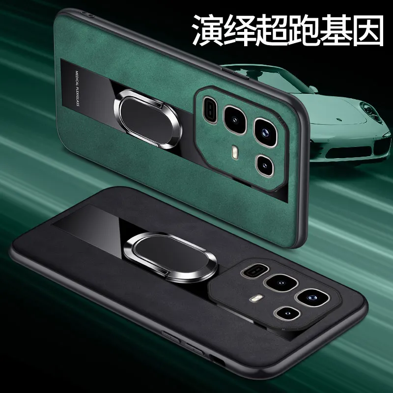 Funda para Infinix Note 50S 50X 50Pro + funda de teléfono con anillo magnético de cuero de piel de cordero de lujo para Infinix Note50 Pro Plus carcasa de silicona - imagen 3