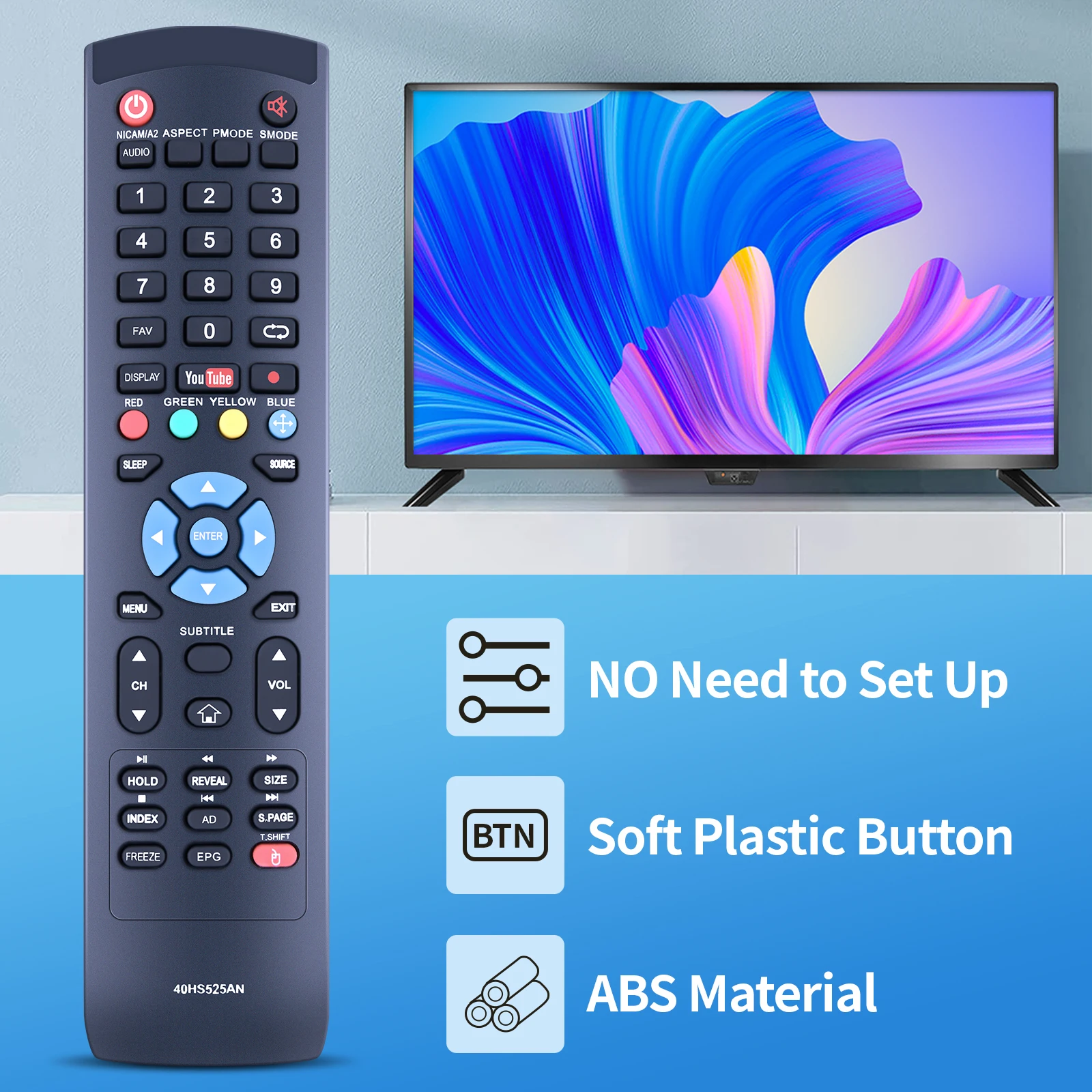 Mando a distancia para televisor, nuevo mando a distancia para TV, 40HS525AN 50US531AN AN-32DH800SM - imagen 3