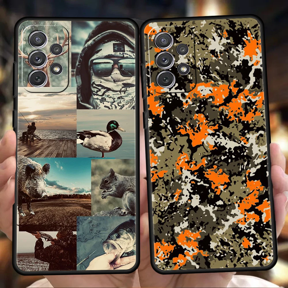 Funda de teléfono para Samsung Galaxy A15 A13 A35 A55 A51 A71 A41 A31 A21S A03S A05 A17 A23 A25 A33 A53 A73 5G A07 4G cubierta caza de patos