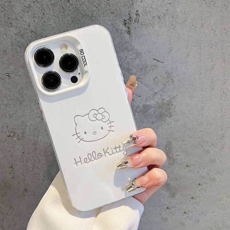 Funda de perro Hello Kitty de dibujos animados para Samsung Galaxy S24 S22 S23 Ultra S21 Plus S20 FE Note 20 Ultra S10 Plus, funda plateada colorida para PC - imagen 2