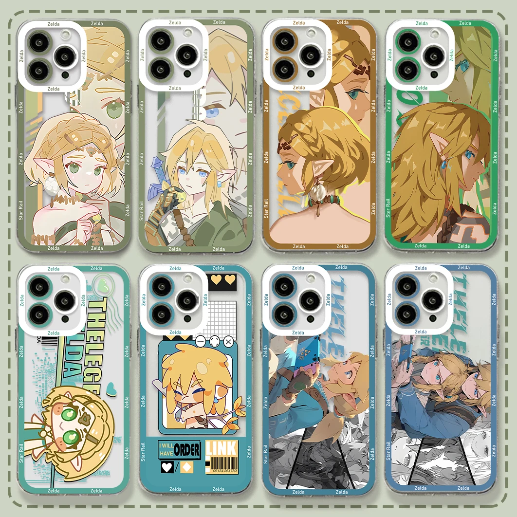 Funda de teléfono T-Las Leyendas de Zeldas para iPhone 16 15 14 13 12 11 Mini Pro Max X XR XSMax 7 8 Plus SE20 Funda transparente - imagen 2