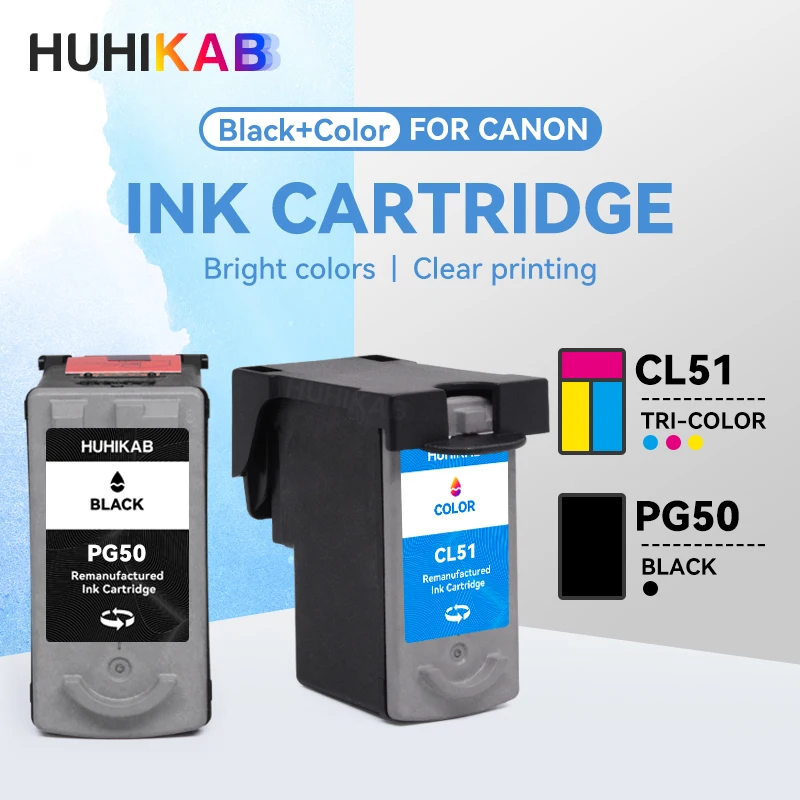 HUHIKAB reemplazo PG 50 CL 51 cartucho de tinta para Canon PG50 CL51 PG-50 para Canon Pixma MP170 MP180 MP450 MP460 MX300 MX310