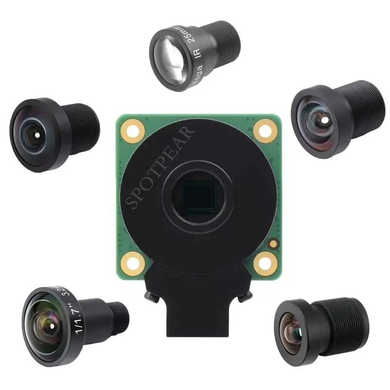 Raspberry Pi-cámara HQ M12 para lente de 12MP, 8mm/3,2mm/113 2,7mm/14MP 2,72mm/5MP 25mm/16MP 105 3,56mm - imagen 3