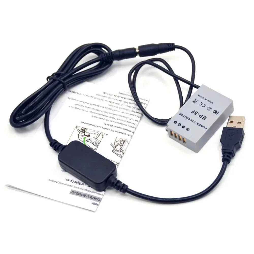 EN-EL24 ENEL24 Batería ficticia EP-5F Acoplador CC 5V Cable USB a CC Suministro para cámara Nikon 1 J5 1J5 - imagen 4