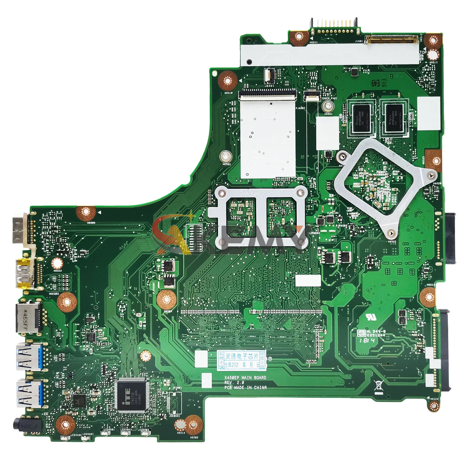 Placa base para ordenador portátil X450EP para ASUS VivoBook X450E A452E X452E X450EP placa base para portátil con CPU 100% pruebas OK envío rápido stk - imagen 2