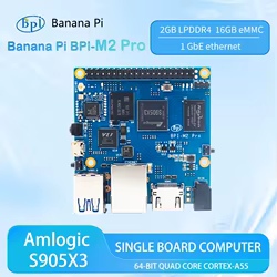 Banana PI-Placa de demostración BPI-M2 Pro, placa de Cortex-A55 Amlogic S905X3 de cuatro núcleos, 2GB LPDDR4, 16GB, eMMC con WiFi, BT, SBC