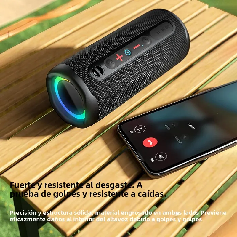 Rockmia EBS-613 Altavoz RGB portátil Bluetooth 5,3 potente caja de bajos tela de luz LED colorida malla 1800MAH impermeable al aire libre - imagen 3