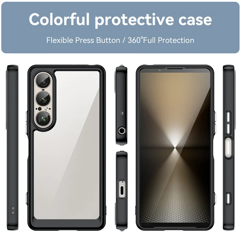 Funda transparente colorida de TPU para Sony Xperia 1 VII, funda protectora transparente, Fundas Coque Capa - imagen 2