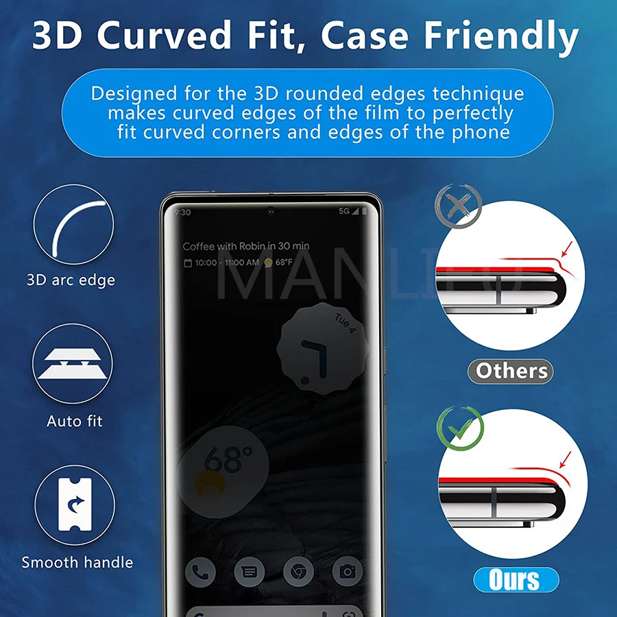 Vidrio Templado antiespía 9H para Google Pixel 7a 6 7 Pro, película protectora de pantalla para Google Pixel 6A 5G, 2022 películas de vidrio - imagen 3