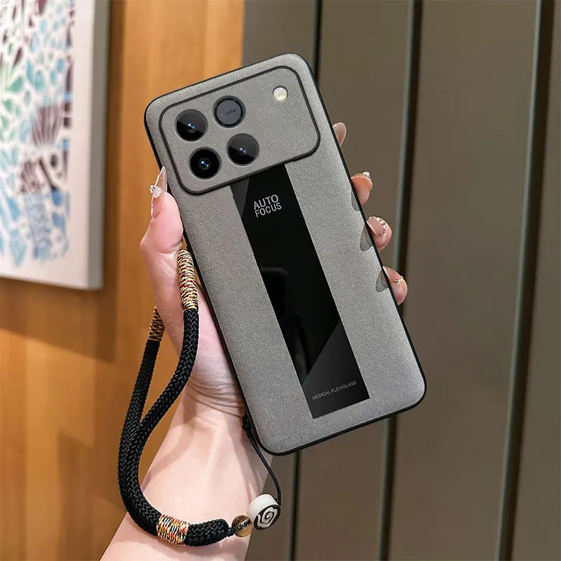 Funda para Honor Win RT, textura de piel de oveja, cuero PU, patrón de nube retro, funda con cuerda de mano para Huawei Honor Win RT, Funda protectora - imagen 3