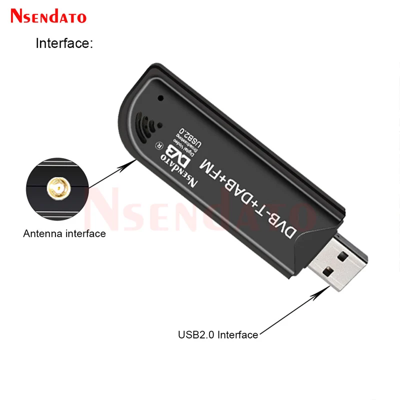 Receptor de sintonizador de TV Digital con antena, USB 2,0, DAB, FM, DVB-T, RTL2832U, FC0012, SDR, USB, envío directo - imagen 3