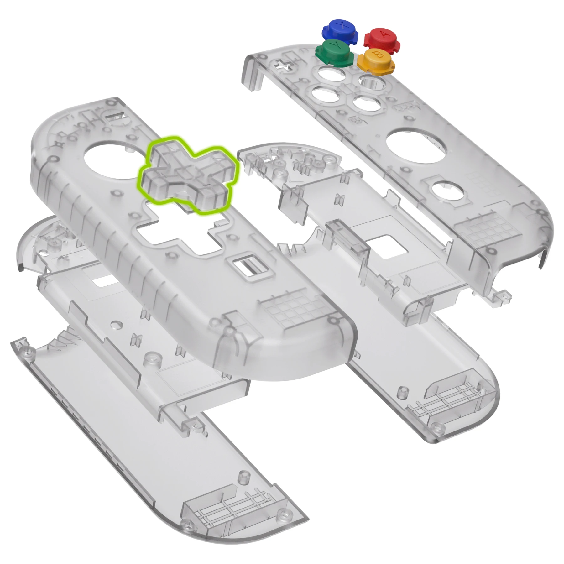 eXtremeRate Switch Gamepad Funda de repuesto Juego de botones de cubierta de carcasa para Nintendo Switch NS JoyCon y NS OLED JoyCon - Serie transparente - imagen 3