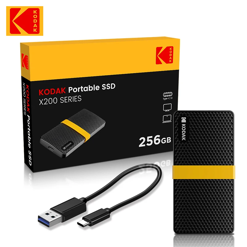 2024 nouveau KODAK X200 disque dur SSD externe HD Externo USB3.1 SSD Portable 256GB 512GB 1TB 2TB pour ordinateurs portables Smartphone PC pour TV - imagen 2