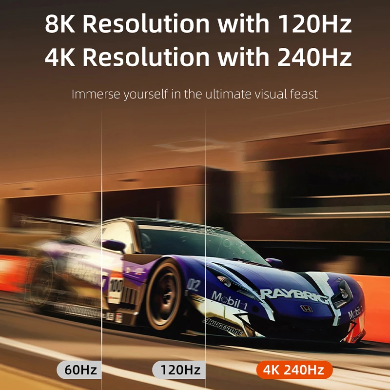 Cable CABLETIME 16K DisplayPort DP 2,1 8K @ 120Hz 4K @ 240Hz 80Gbps HDR Cable de Audio y vídeo para cámara HDTV proyector puerto de visualización de PC - imagen 3