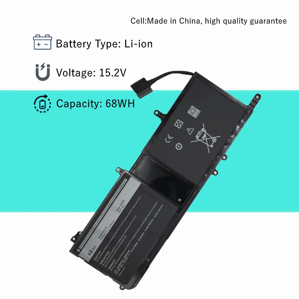 Batería de ordenador portátil 44T2R para DELL Alienware 15 R3 17 R4 Series 546FF 0HF25D 15,2 V 68Wh - imagen 2
