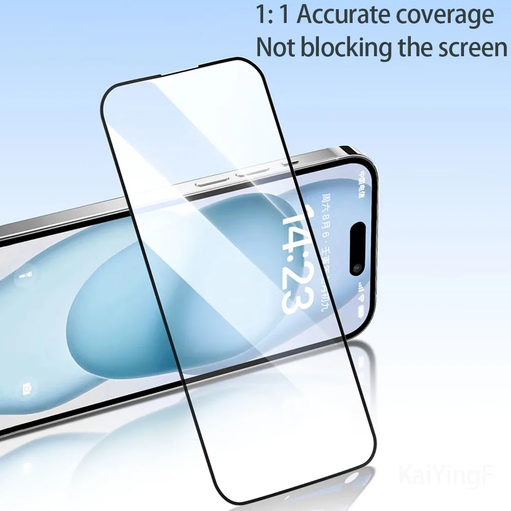 4 Uds cubierta completa de vidrio templado para iPhone 16 15 13 13 12 11 Pro Max Plus Protector de pantalla antiexplosión para iPhone XR Xs Max vidrio - imagen 3