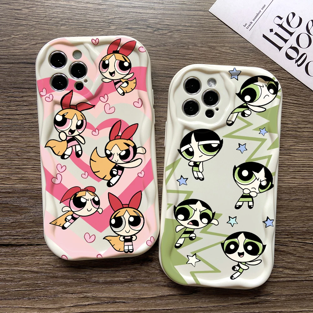 Cool Girl Powerpuffs funda de teléfono para Xiaomi Redmi Note 13 12S 11 11S 10 9 8 Pro Plus A3 13C 12C 10C 9C 4G 5G cubierta de onda cremosa - imagen 3