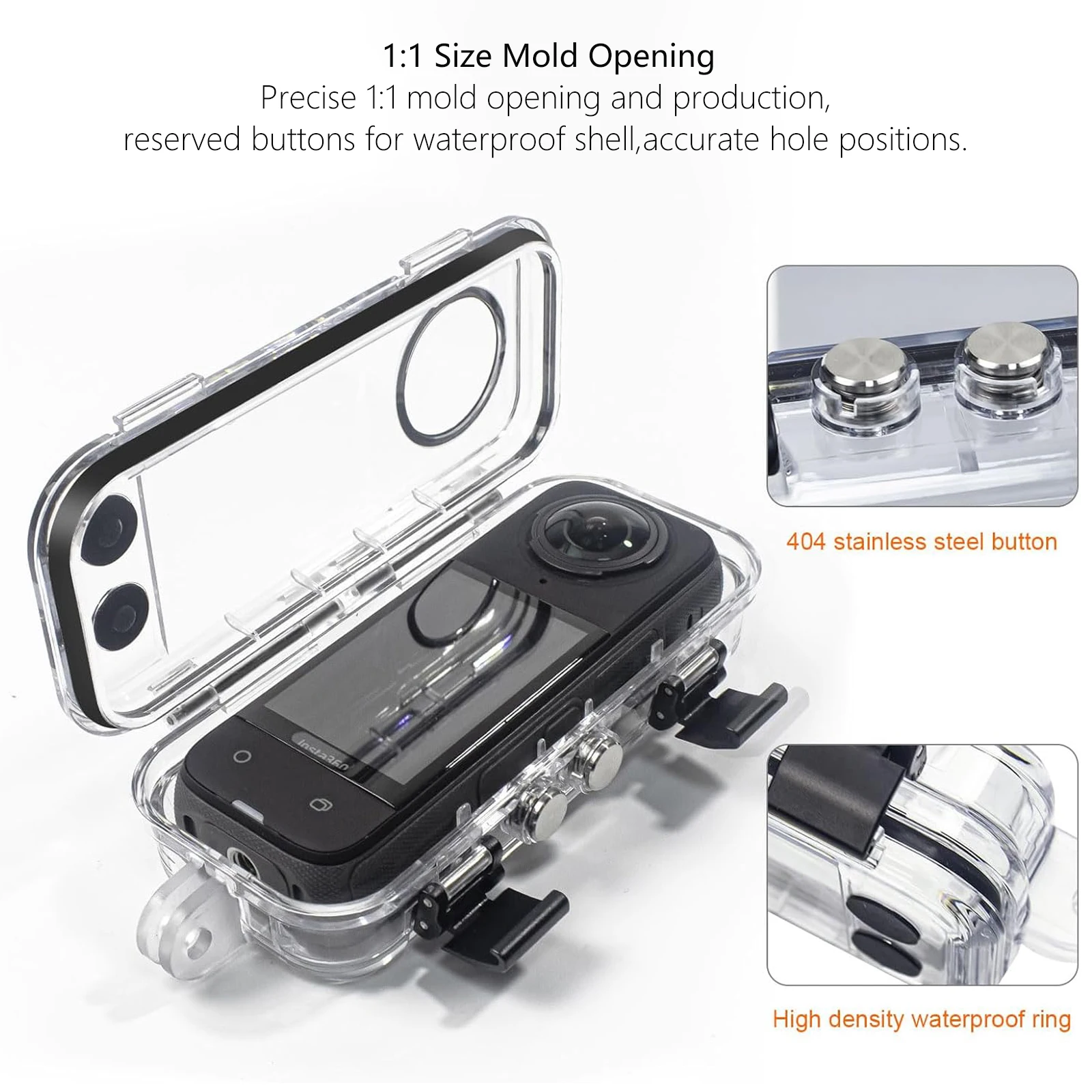 Probty para Insta360 X4 40m funda de buceo sellada impermeable para Insta360 X4 cubierta de buceo accesorios de Cámara de Acción Deportiva - imagen 5