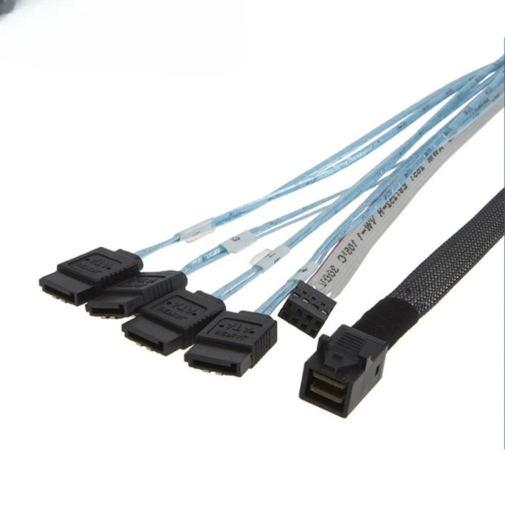 1.0M Interno HD Mini SAS SFF-8643 a 4X SATA hembra con cable de banda lateral SB - imagen 2