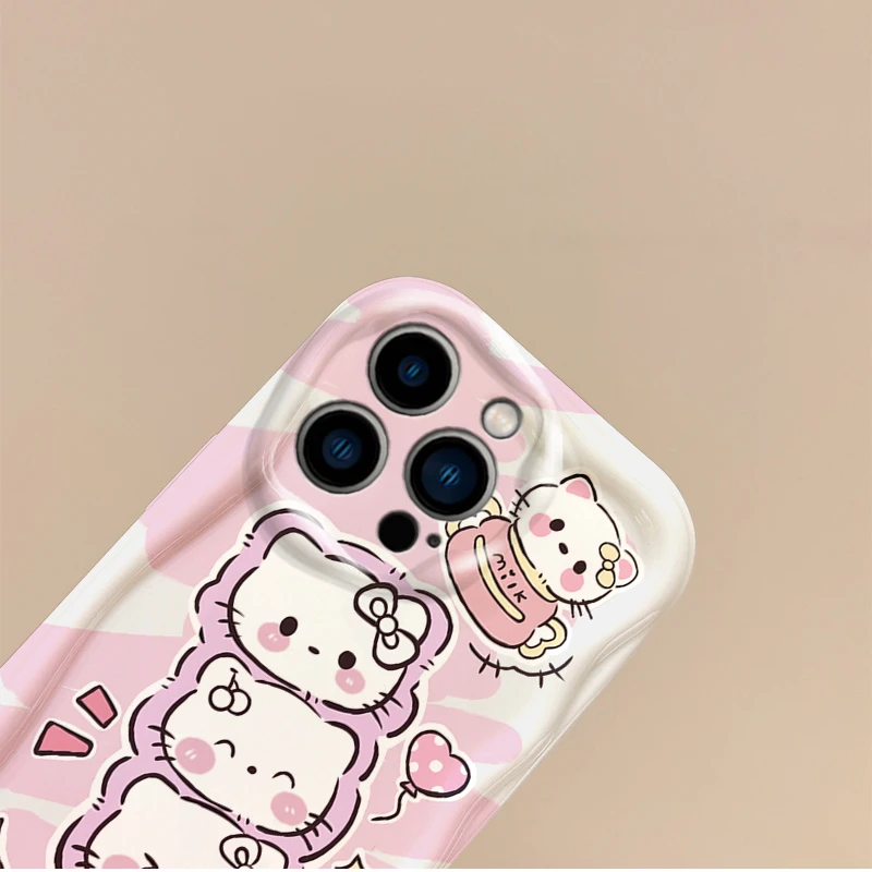 Sanrio-funda de silicona con dibujos de Hello Kitty para iPhone 16, 15, 14, pro Max, 13, 12, 11, 8, 7 Plus, X, XR, XS, Max - imagen 5
