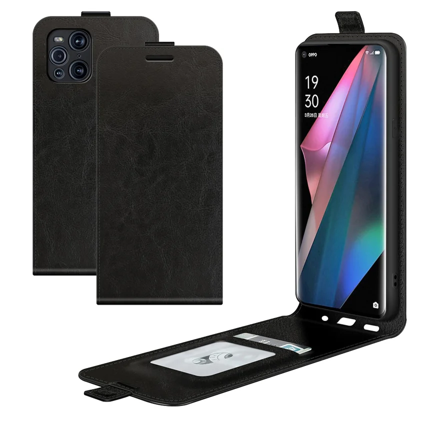 Funda de cuero con tapa para OPPO Find X3 Pro, carcasa Vertical de alta calidad, para Find X3, Find X3 Pro