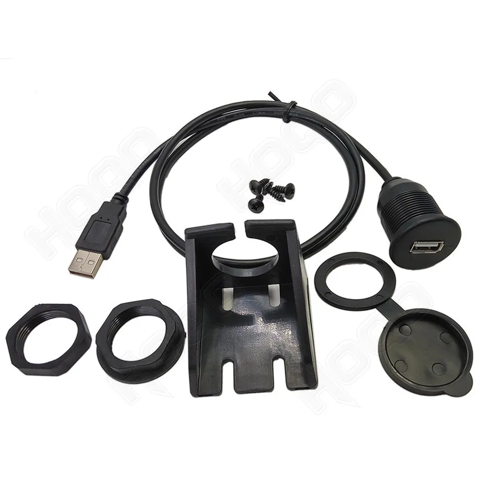 Cable de extensión USB 2,0 impermeable para panel de automóvil, rueda, barco, tablero de instrumentos de motocicleta, cable de extensión USB - imagen 3