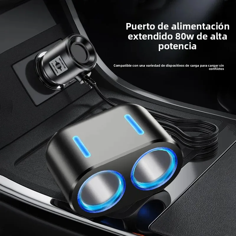 Cable de extensión para encendedor de cigarrillos de coche, 3M/85cm, 10A, cargador de 12V y 24V, Cable de enchufe para encendedor de cigarrillos, adaptador de enchufe hembra, accesorios para automóvil - imagen 4