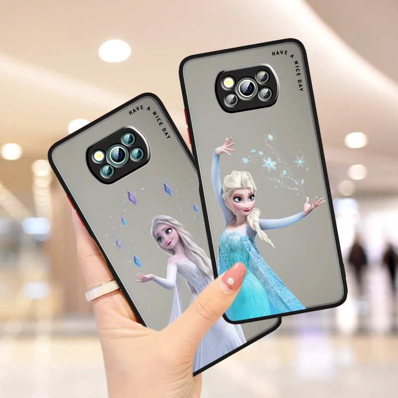 Disney Frozen Princess Ariel Frosted translúcido para Xiaomi Mi Poco X5 X4 X3 M6 M5S M5 M4 M3 F5 F4 F3 F6 Pro 5G TPU Phone Case - imagen 2